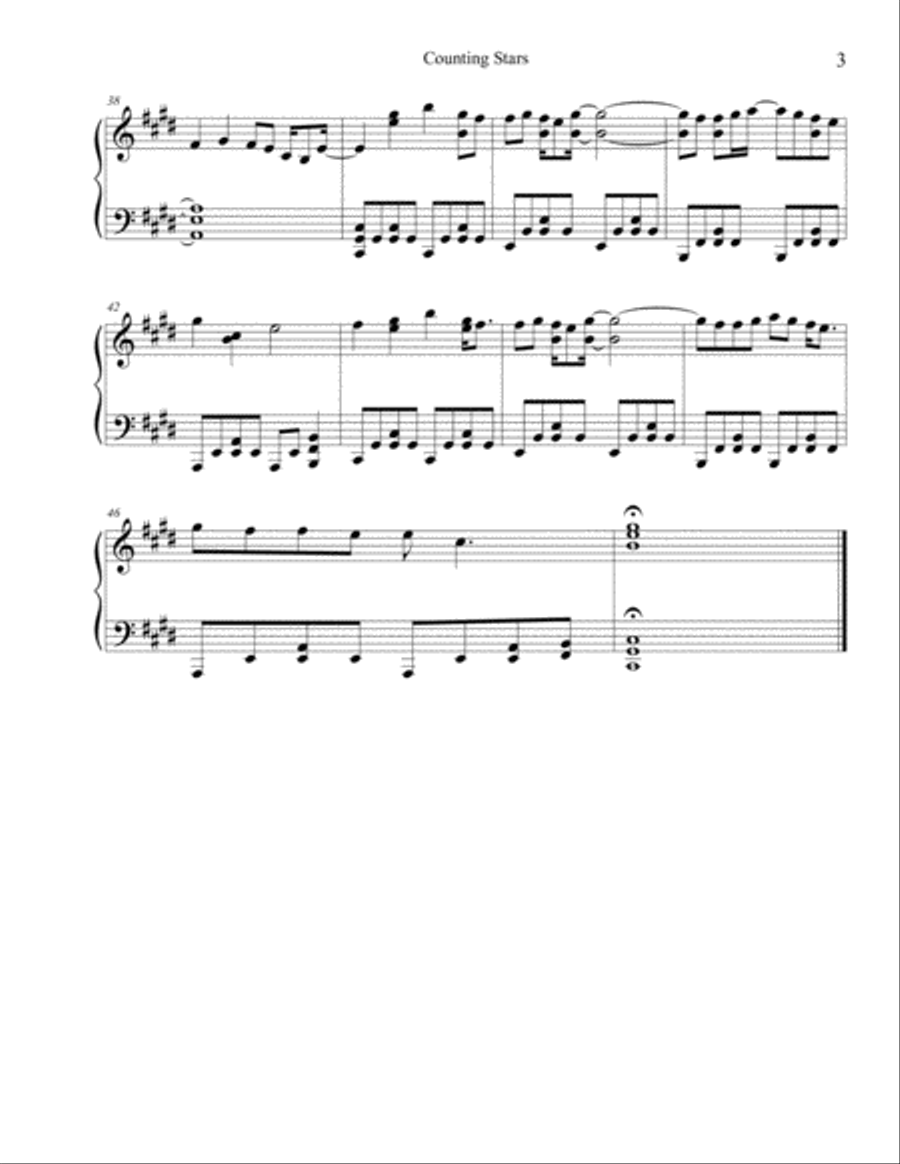 Counting Stars Easy Piano scores gallery preview page 4