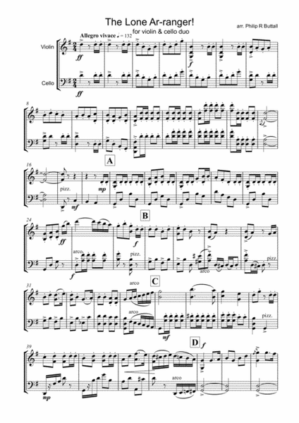 The Lone Ar-ranger! (Violin & Cello) - Score image number null