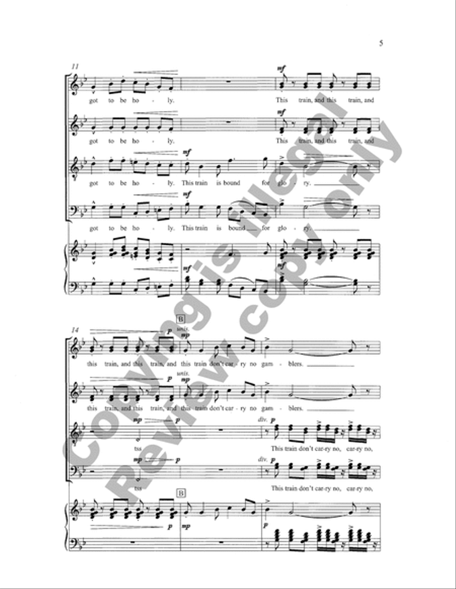Gospel Songs: This Train (Piano/Choral Score) 4-Part scores gallery preview page 10
