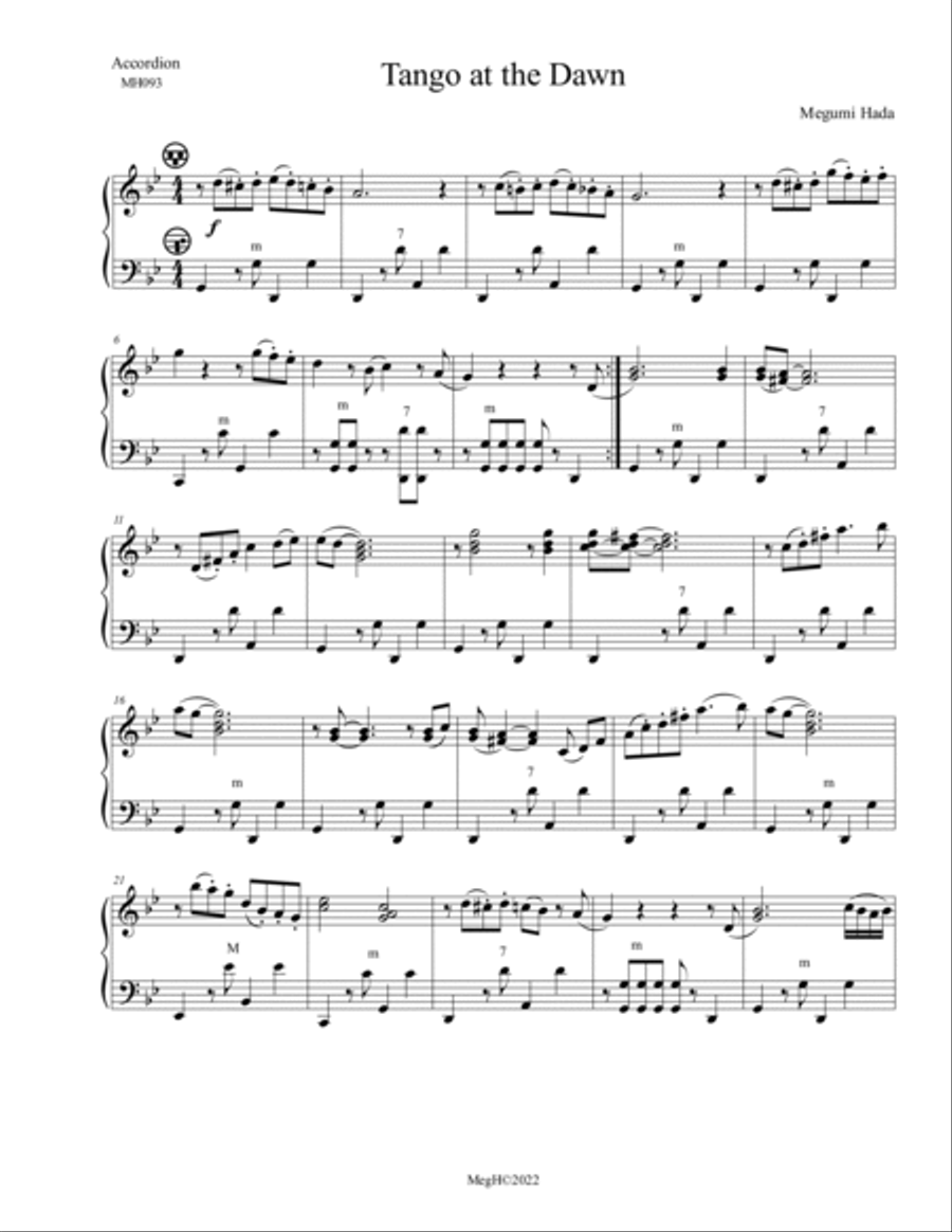 Tango at the Dawn (Accordion Solo) Accordion scores gallery preview page 2
