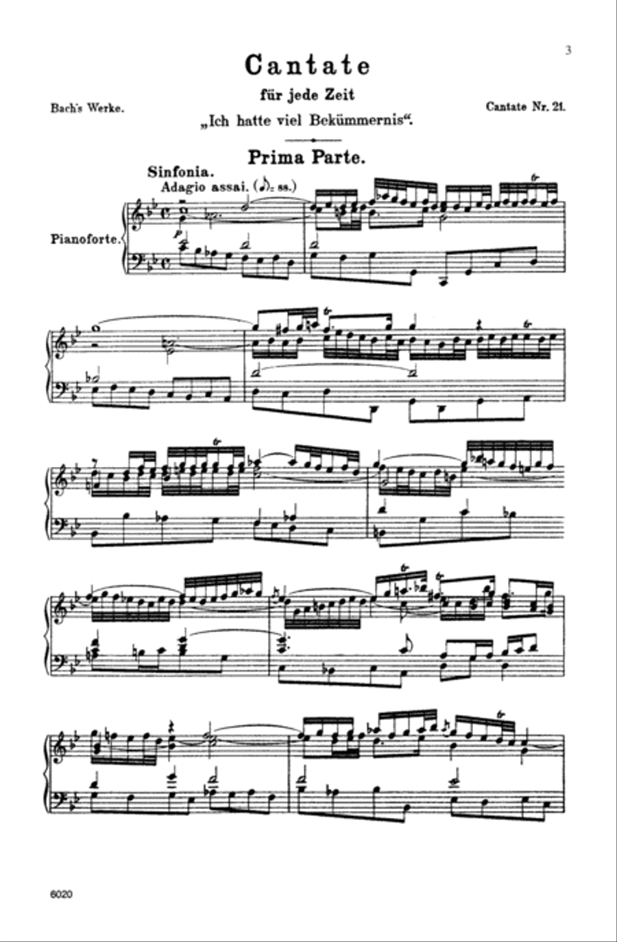 Cantata No. 21 -- Ich hatte viel Bekummernis 4-Part scores gallery preview page 4