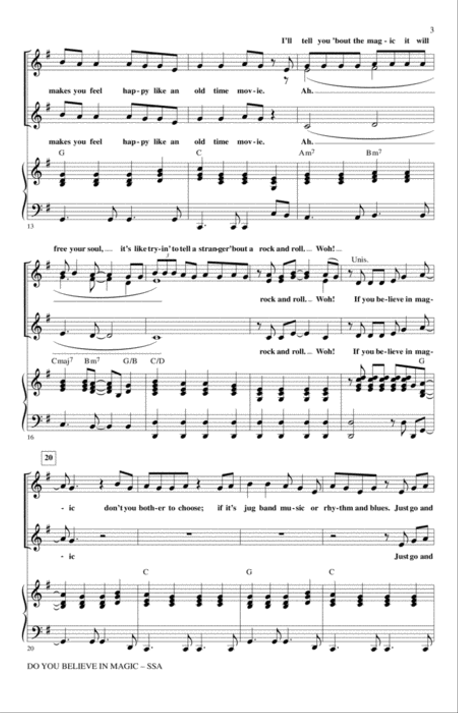 Do You Believe In Magic (arr. Mac Huff) SSA scores gallery preview page 2