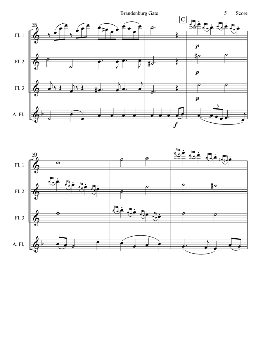 Brandenburg Gate Woodwind Quartet scores gallery preview page 6