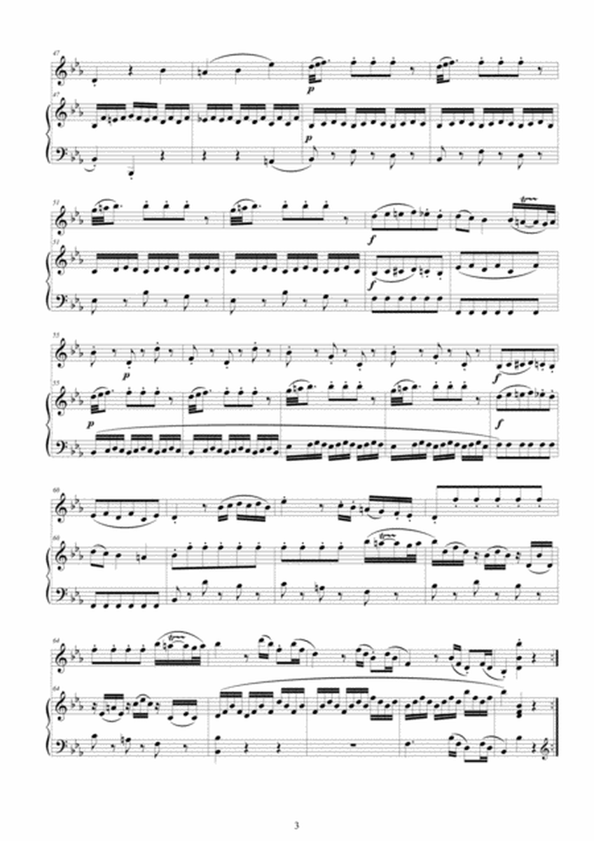 Mozart - Violin Sonata No.19 in E flat major KV 302 for Violin and Piano - Score and Part image number null