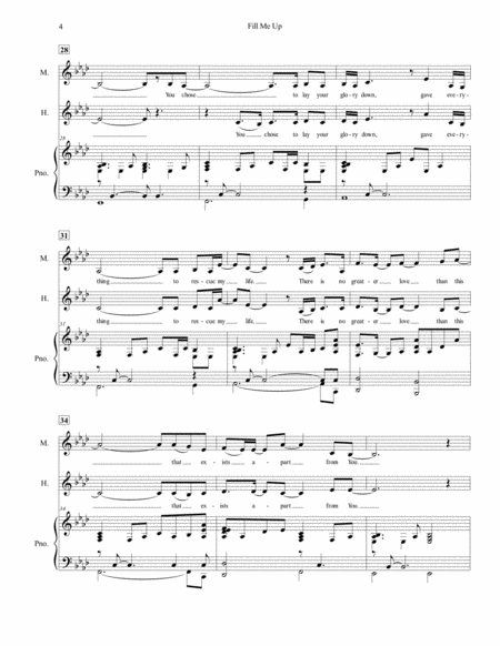 Fill Me Up, for Voice and Piano (feat. Stephanie Immordino) Small Ensemble - Digital Sheet Music