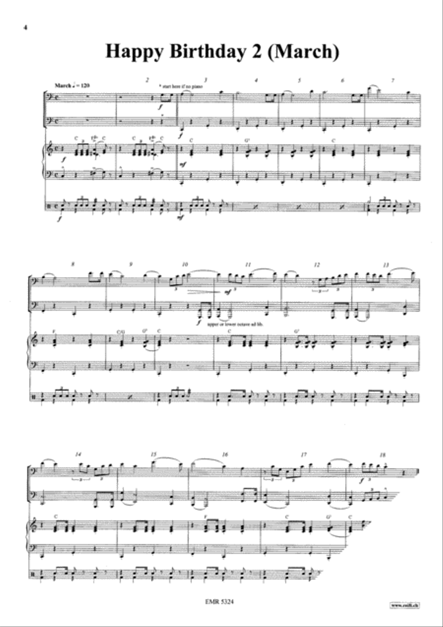 Happy Birthday Brass Ensemble scores gallery preview page 4