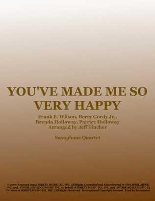 Book cover for You've Made Me So Very Happy