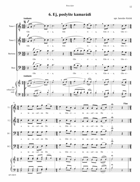 Rosu dejte - 8 Czech Carols - TTBB choir, a cappella