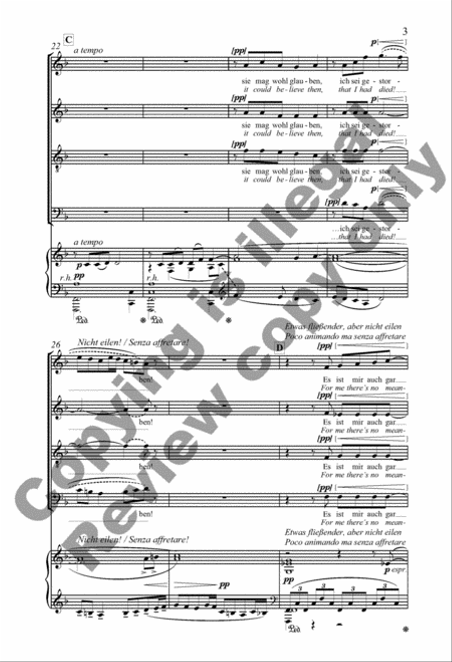 Ich bin der Welt abhanden gekommen: (Into This World I Came As a Lost One) 4-Part scores gallery preview page 4