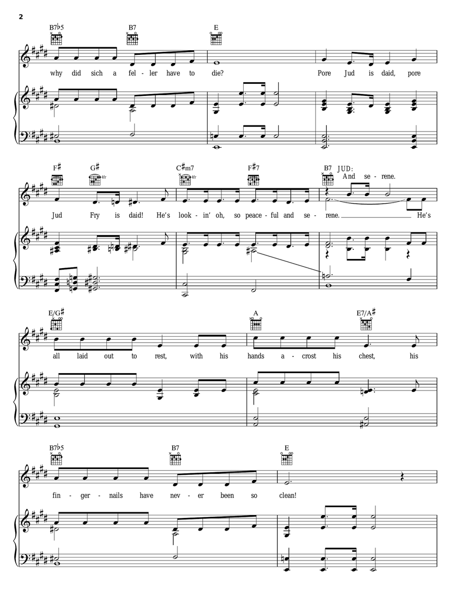 Pore Jud Is Daid (from Oklahoma!) Guitar scores gallery preview page 2