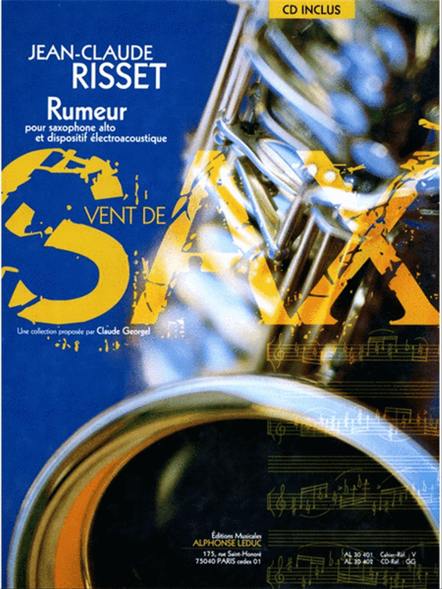 Rumeur (livre Avec Cd Al30402) Collection Vent De Sax