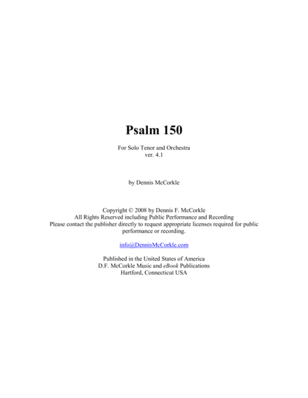 Psalm 150 (for Tenor and Piano) image number null