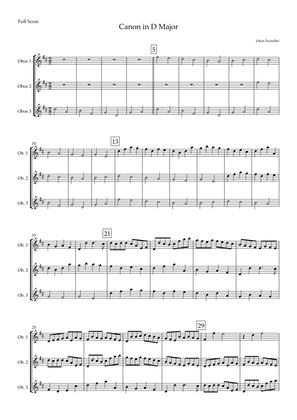 Canon in D Major (Johann Pachelbel) for Oboe Trio