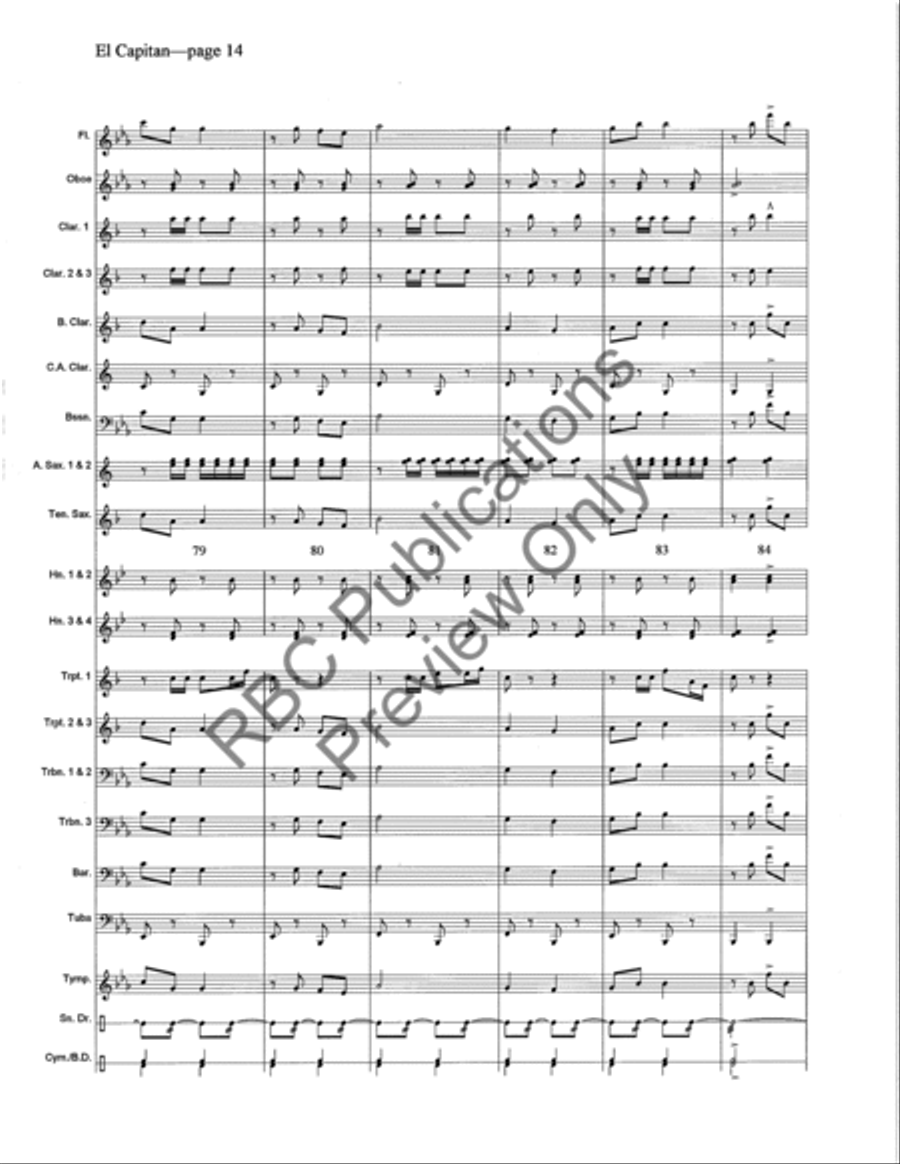 El Capitan Concert Band scores gallery preview page 17