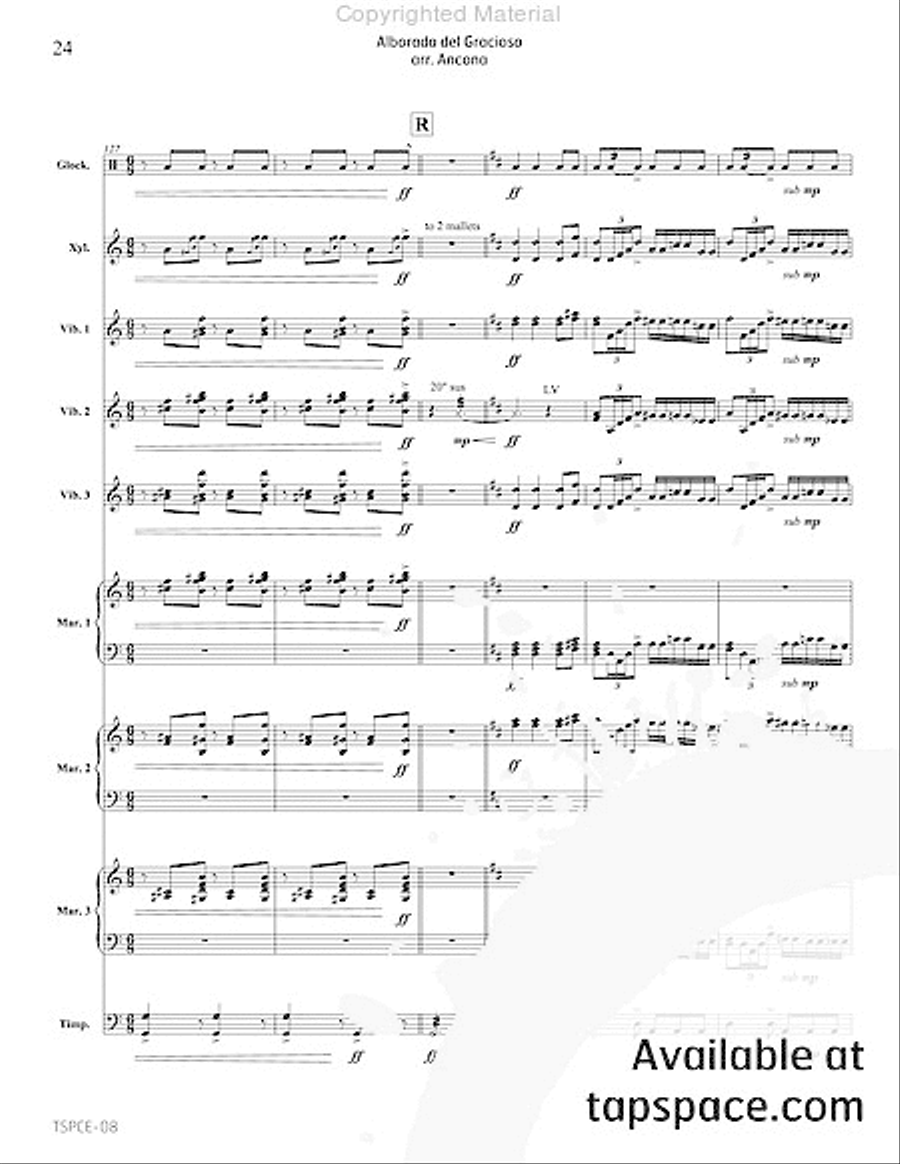 Alborada del Gracioso Percussion Ensemble scores gallery preview page 27