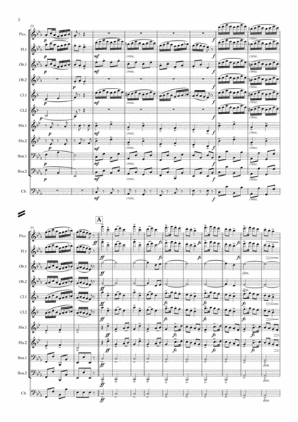 Dvorak: Slavonic Dances Op.46 No.7 in C minor (Skocná) - symphonic wind dectet/bass image number null