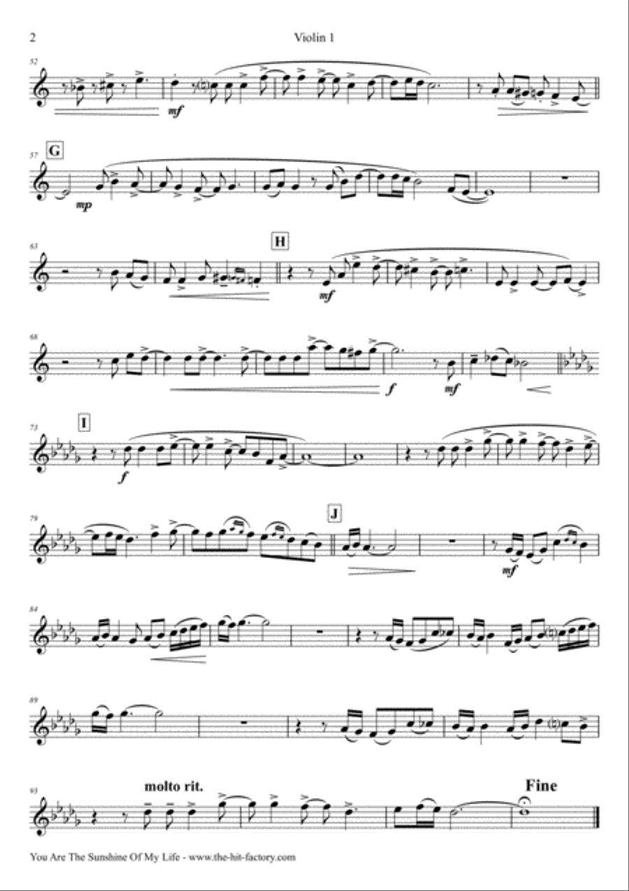 You Are The Sunshine Of My Life String Trio scores gallery preview page 6