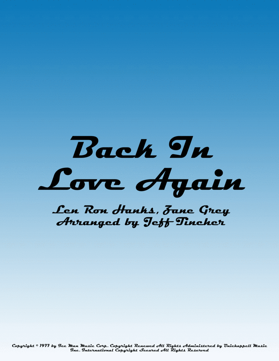 Back In Love Again Piano, Vocal, Guitar scores gallery preview page 1