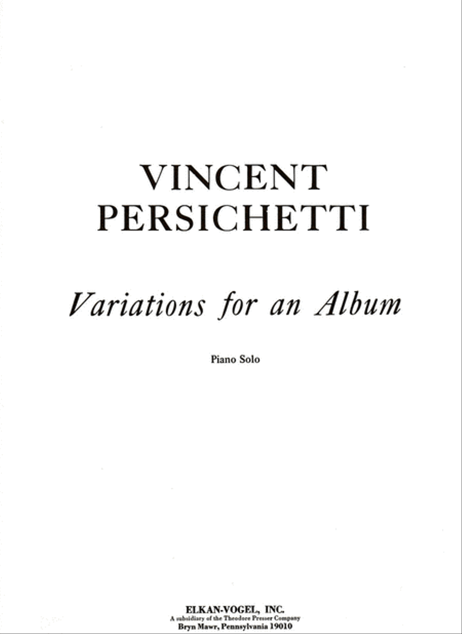 Variations for An Album Chamber Music scores gallery preview page 1