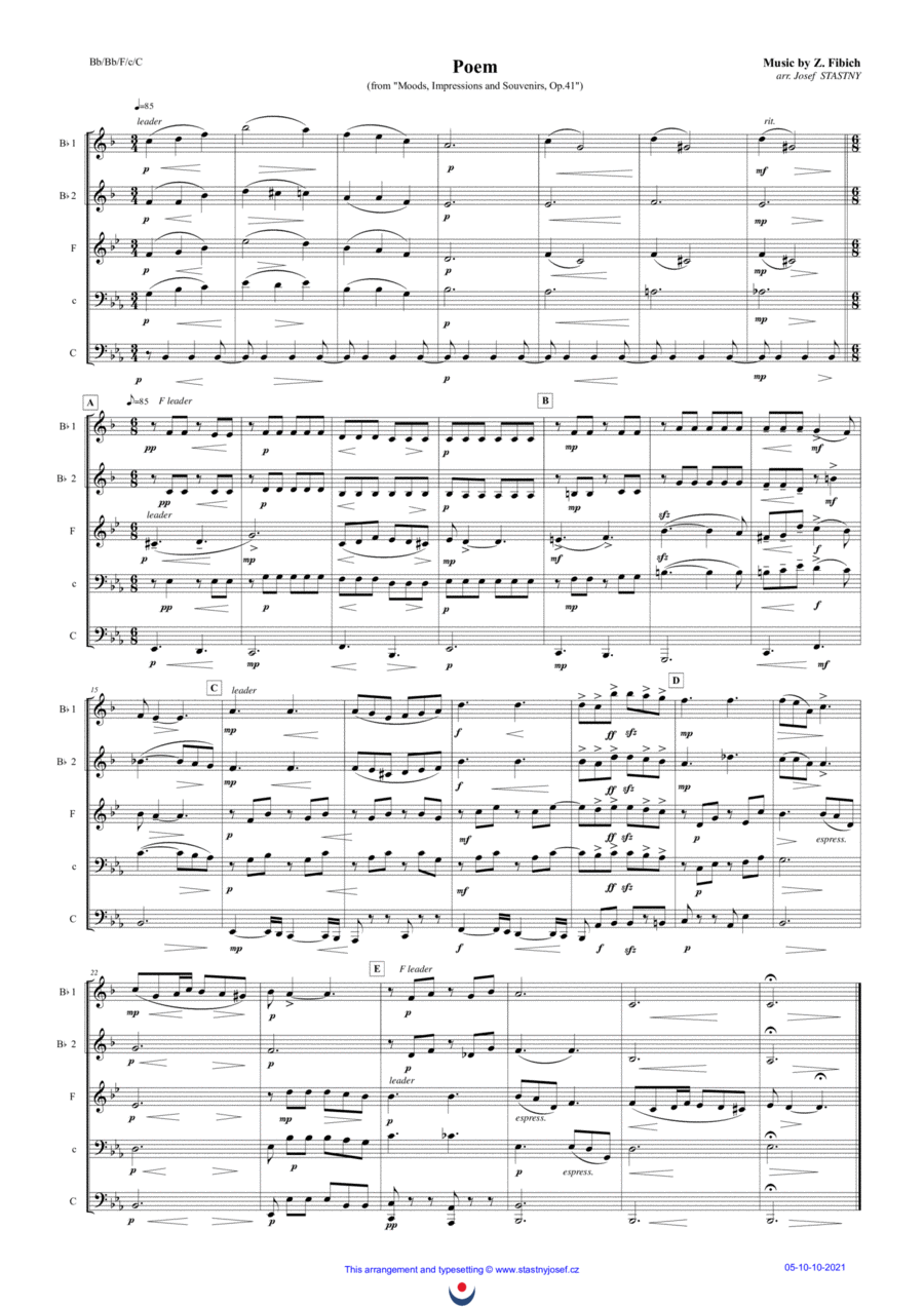 Poem Brass Ensemble scores gallery preview page 1