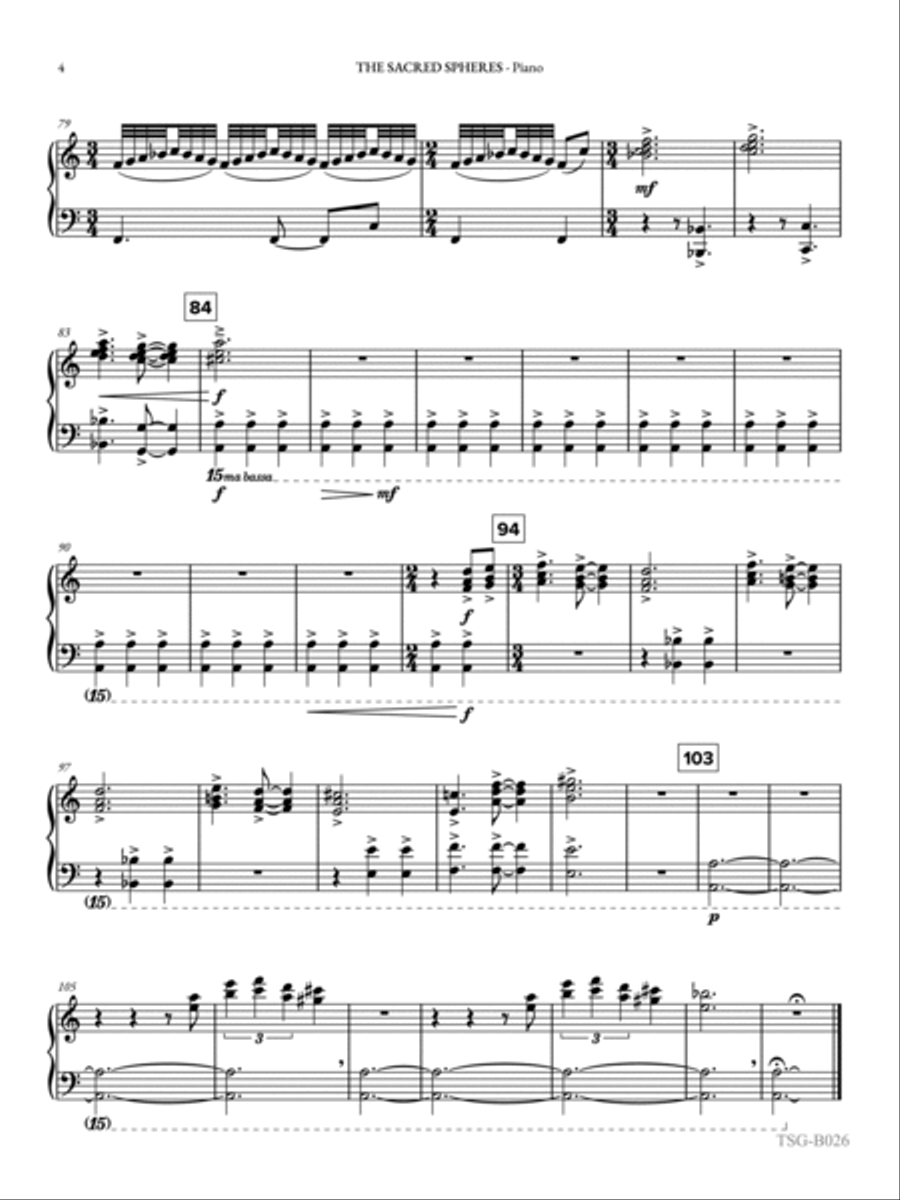 The Sacred Spheres: Piano Accompaniment Concert Band scores gallery preview page 4