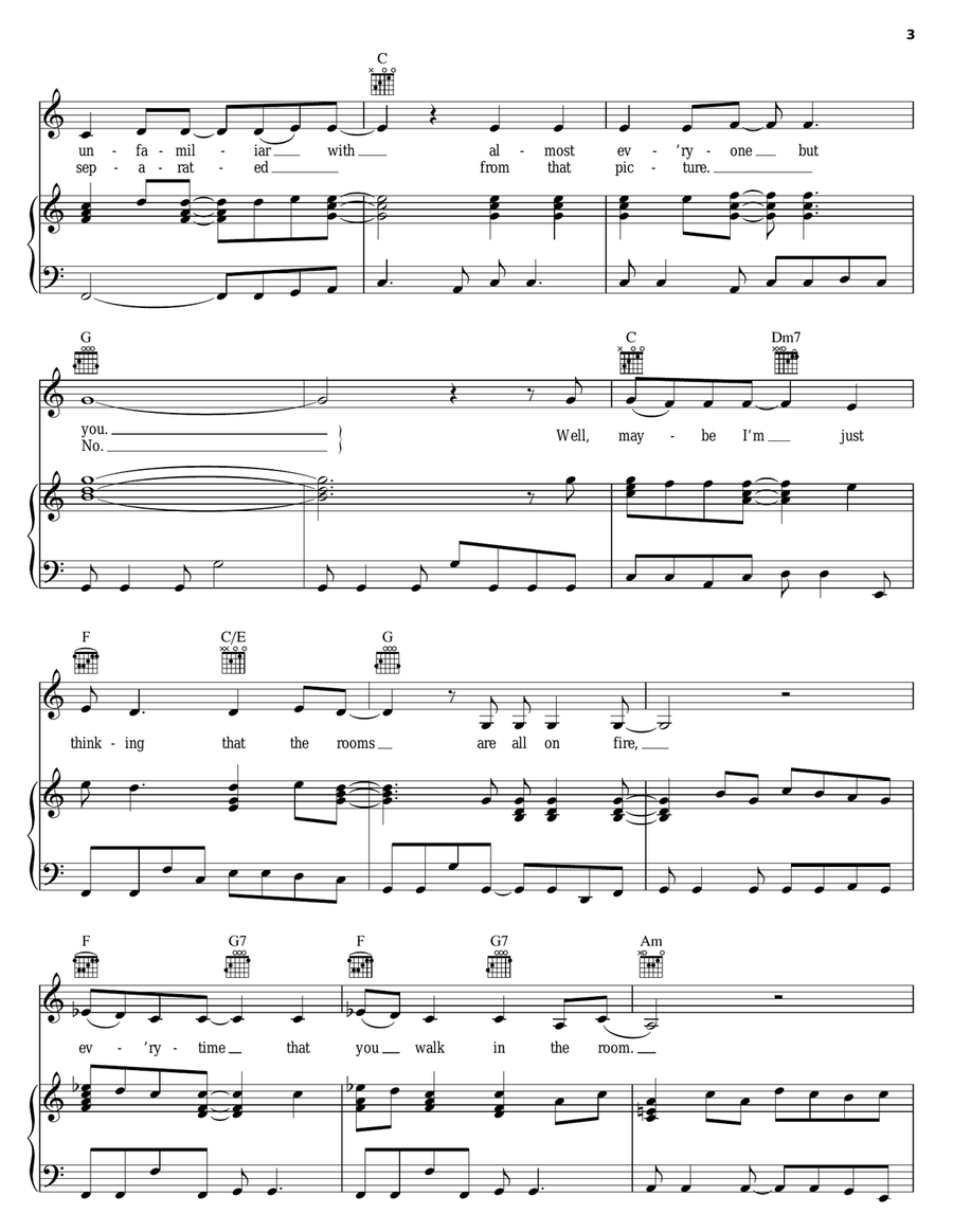 Rooms On Fire Piano, Vocal, Guitar scores gallery preview page 3