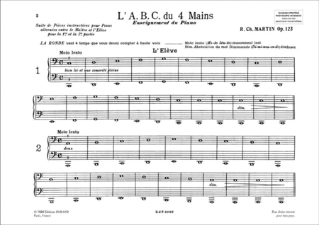 L'A.B.C. du 4 Mains, Opus 123