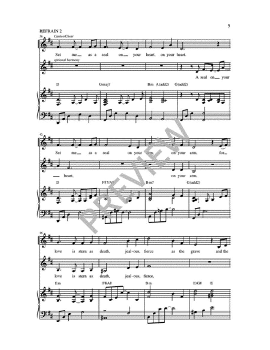 Set Me As a Seal Unison Choir scores gallery preview page 15