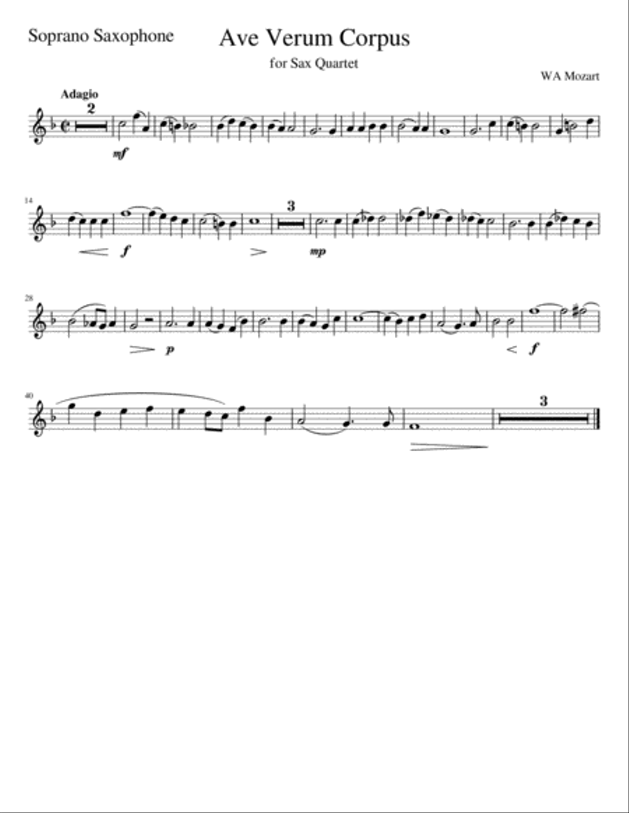 Ave Verum Corpus Ave Verum Corpus Woodwind Quartet scores gallery preview page 4