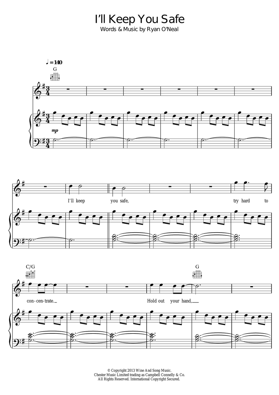 I'll Keep You Safe Piano, Vocal scores gallery preview page 1