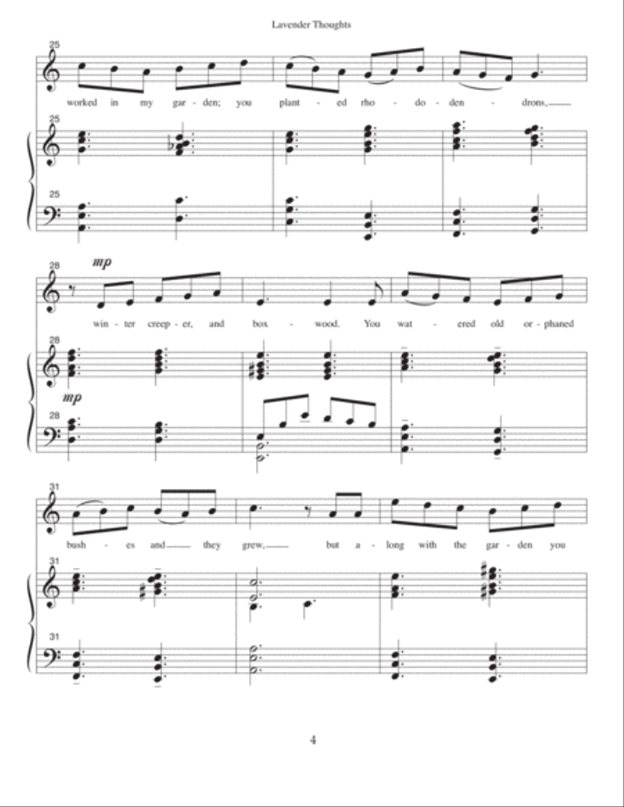 Lavender Thoughts (D Dorian) Medium Voice scores gallery preview page 4
