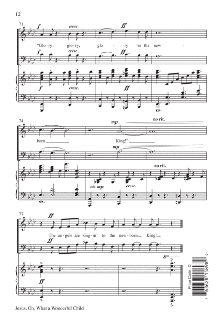 Jesus, Oh, What a Wonderful Child 2-Part scores gallery preview page 13