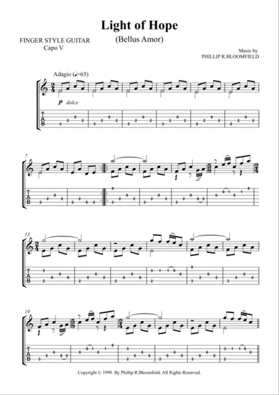 Light of Hope Guitar Tablature scores gallery preview page 2