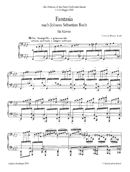 Fantasia based on J. S. Bach K 253