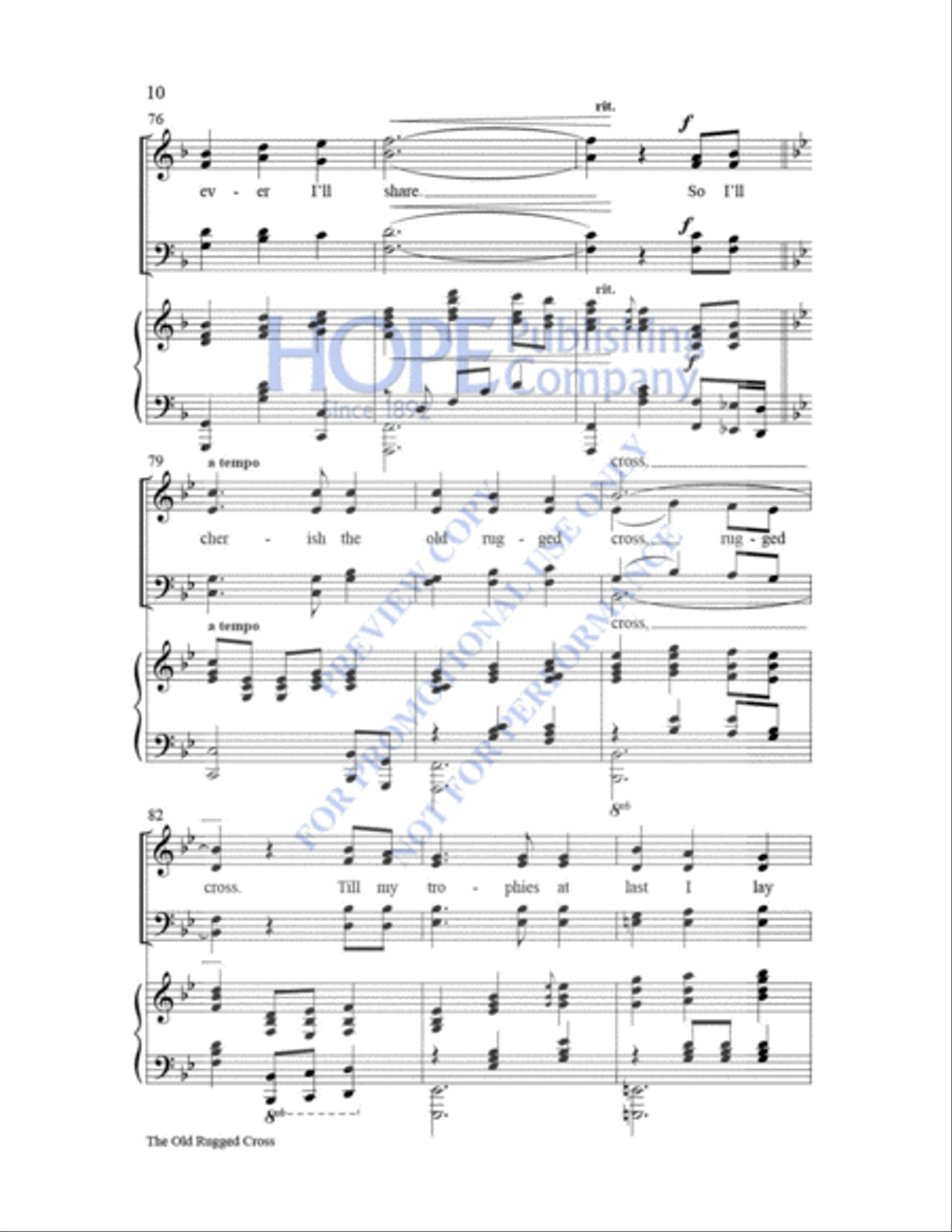 The Old Rugged Cross 4-Part scores gallery preview page 11