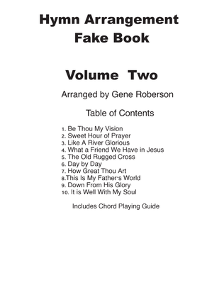 Book cover for Hymn Arrangement Fake book VOLUME 2