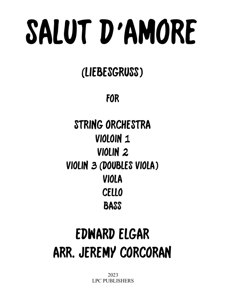 Salut De'Amoure (Liebesgruss) String Orchestra scores gallery preview page 1