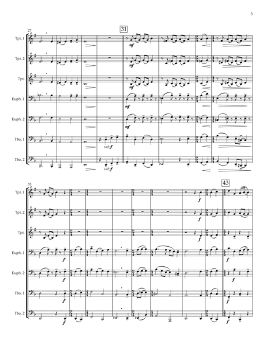 Sally's Song Sally's Song Brass Ensemble scores gallery preview page 3