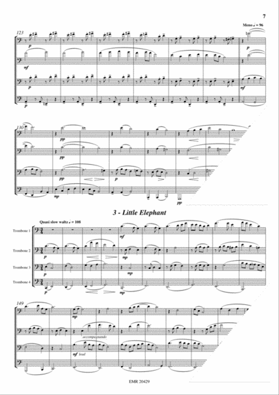 Three Japanese Folksongs Three Japanese Folksongs Trombone Quartet scores gallery preview page 5