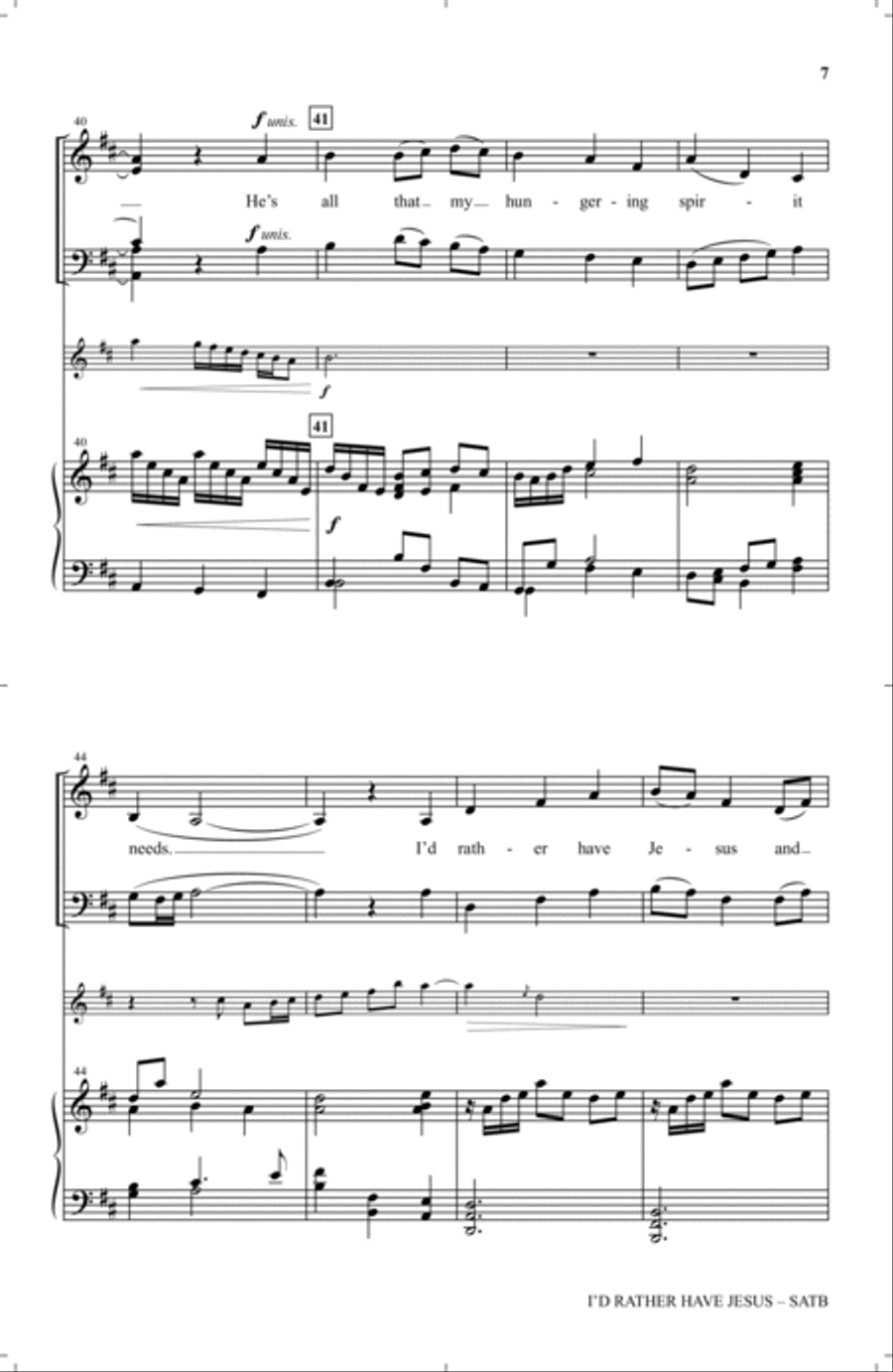 I'd Rather Have Jesus I'd Rather Have Jesus 4-Part scores gallery preview page 6