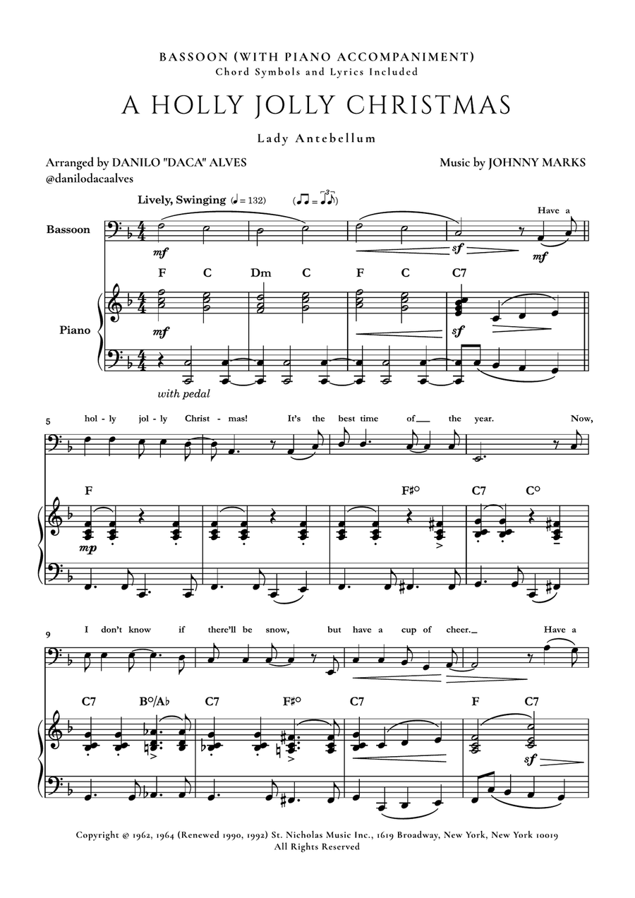 A Holly Jolly Christmas Bassoon scores gallery preview page 1
