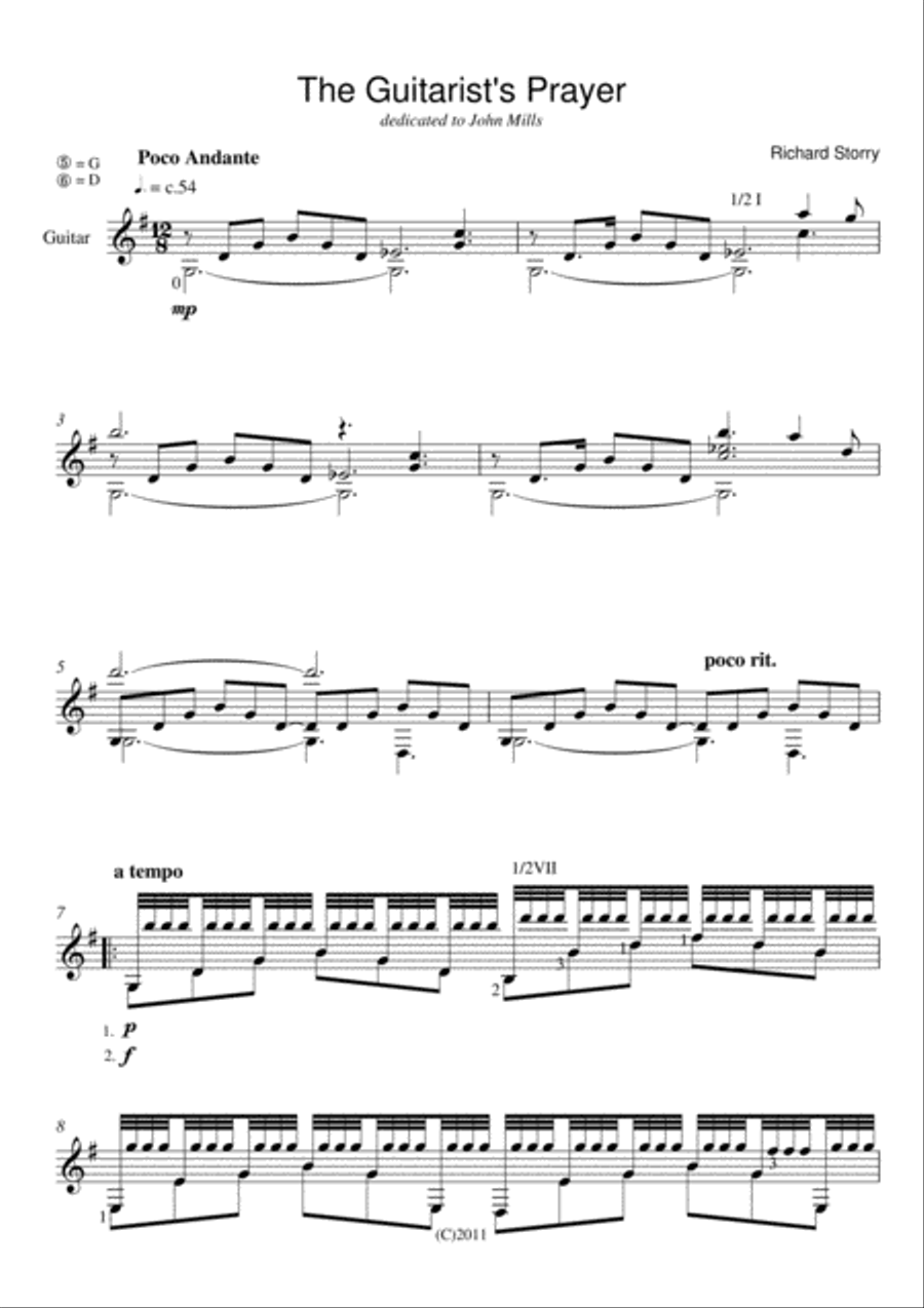 The Guitarist's Prayer Guitar Solo scores gallery preview page 1