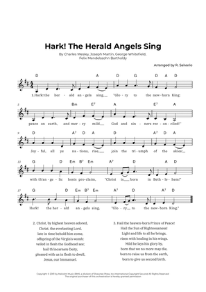 Hark! The Herald Angels Sing (Key of D Major)