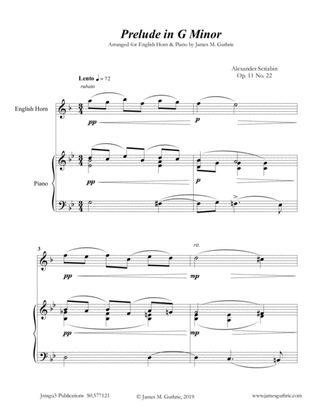 Scriabin: Prelude in G Minor for English Horn & Piano