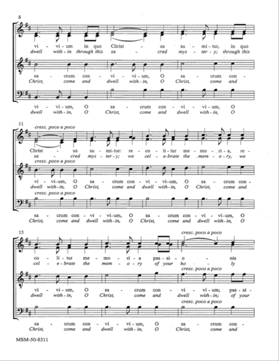 O Sacrum Convivium 4-Part scores gallery preview page 3