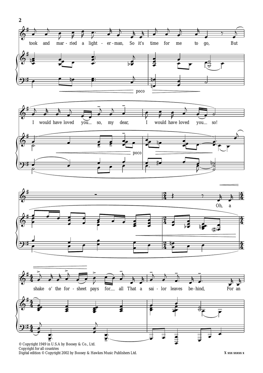 Limehouse Reach (from Six Sea Songs) Piano, Vocal scores gallery preview page 2