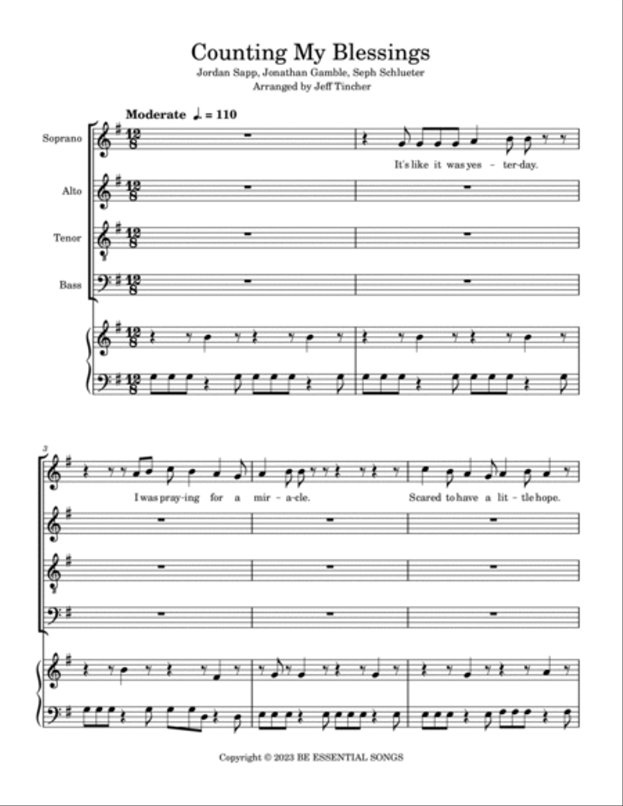 Counting My Blessings 4-Part scores gallery preview page 2
