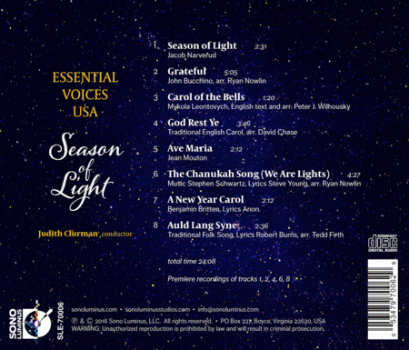 Season of Light: Songs of Thanksgiving - Christmas - Chanukah - New Year