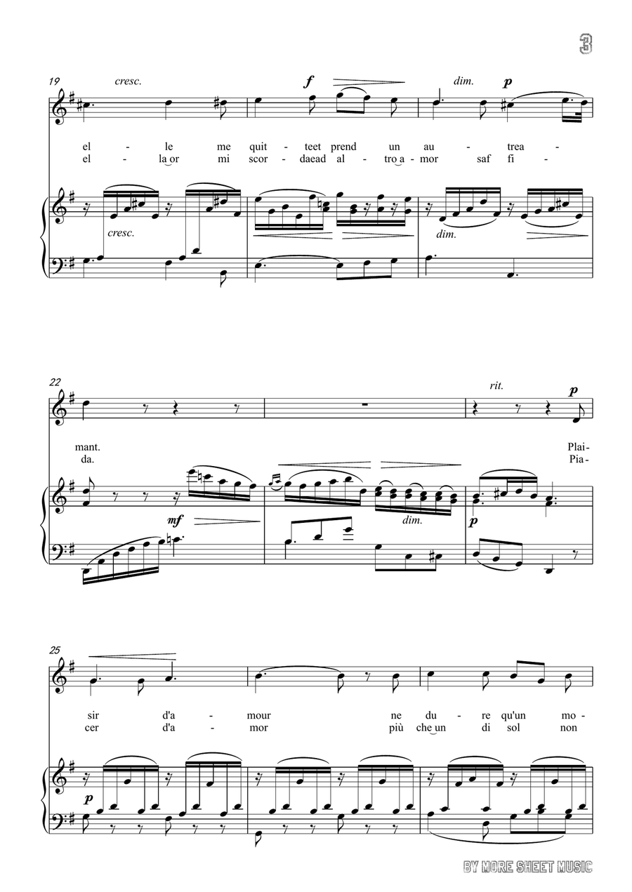 Giovanni-Piacer d'amor in G Major,for Voice and Piano Piano, Vocal scores gallery preview page 5