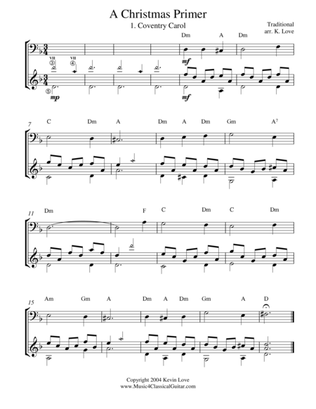 A Christmas Primer (Cello and Guitar) - Score and Parts